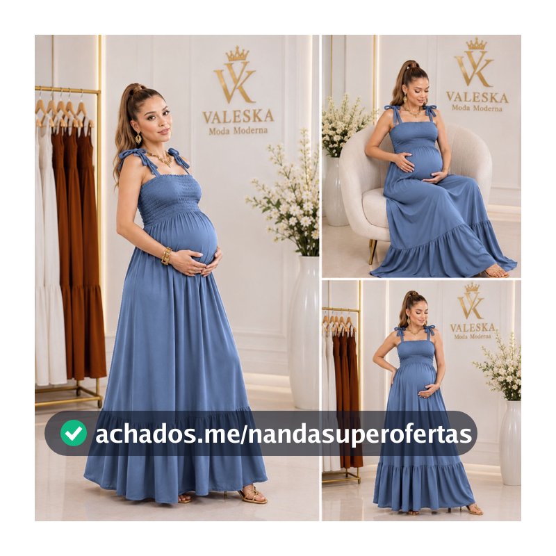 Vestido Longo Feminino / Gestante / Duna Premium vestido de maternidade confortável envio imediato