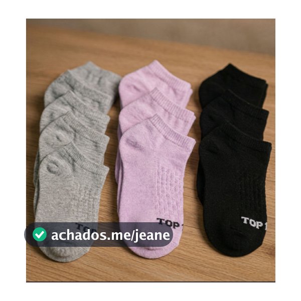 🔥KIT até 15 pares de Meia feminina soquete menor preço direto da fabrica Algodão