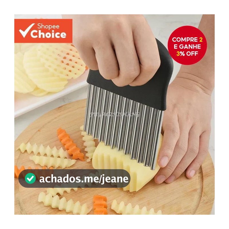 Aço Inoxidável Cortador de Cozinha Batata Chip Massa Vegetal Frutas Ondulado Fritar Gadget