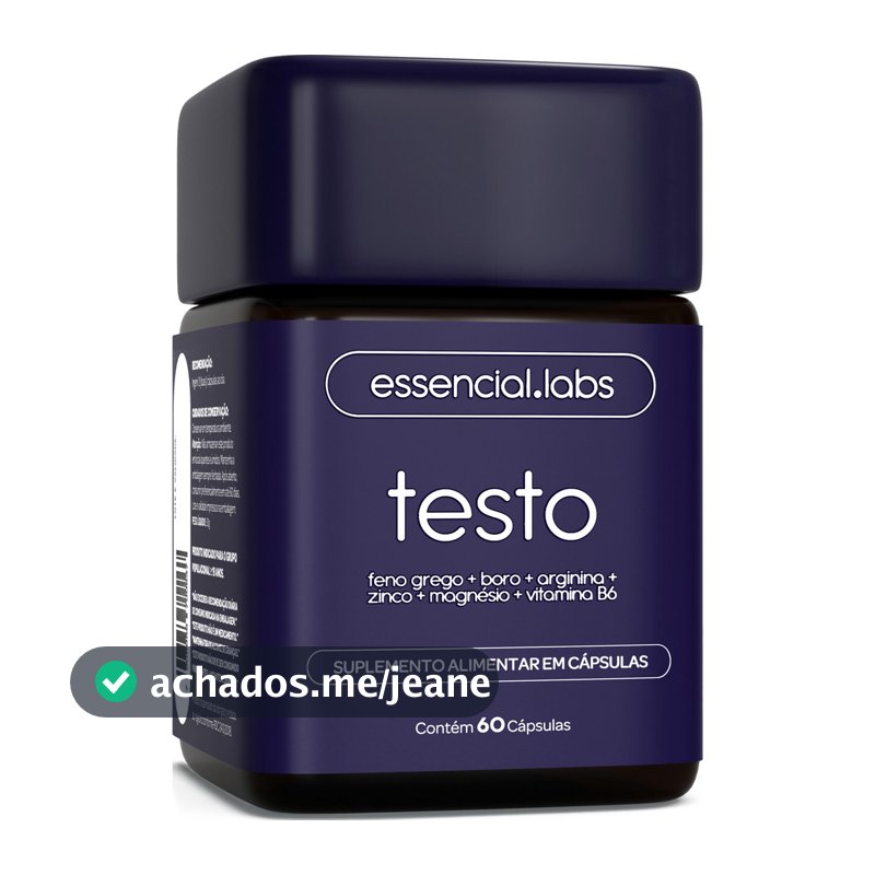 TESTO ESSENCIAL - Fórmula Exclusiva com Saponinas + Boro + Arginina + ZMA + Vitamina B6 - 60 cápsulas