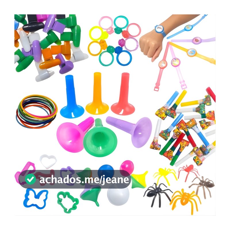 Kit 100 Mini Brinquedos Aniversário Festa Lembrancinha Saquinho Surpresa Dia das Crianças Infantil