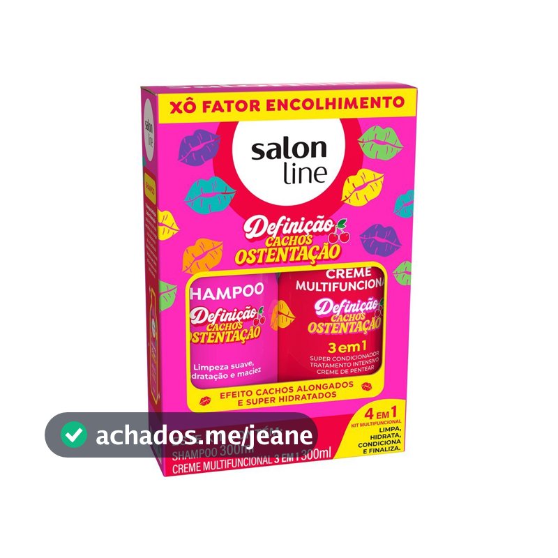 Kit Shampoo 300ml + Creme Multifuncional 300ml Cachos Ostentação