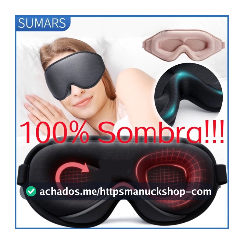 Máscara 3D de Espuma para Dormir, Tapa-Olho Blackout Total, Confortável e Zero Pressão