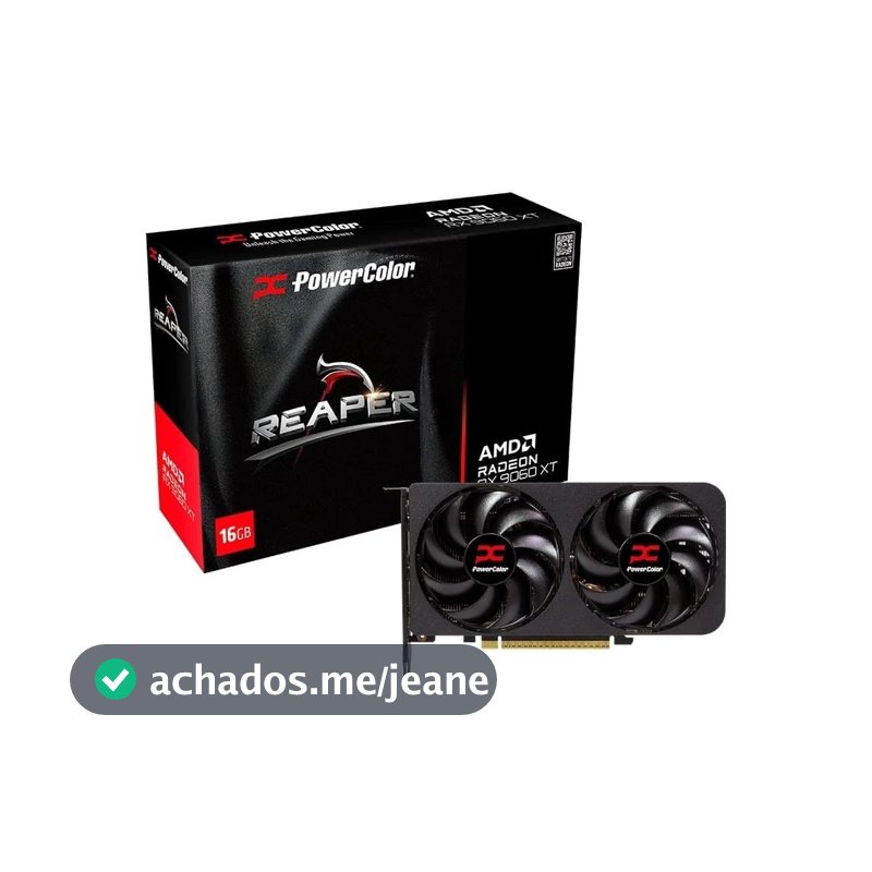 Placa de Vídeo PowerColor RX 9060 XT Reaper AMD Radeon, 16GB, GDDR6, 128bits, OpenGL 4.6, RDNA 4 - RX9060XT 16G-A
