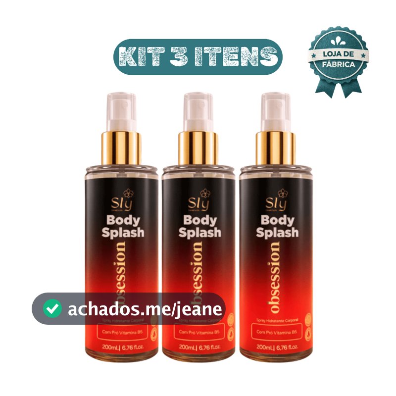 Kit 3 Body Splash Obsession Obsessed Inspiração VF Colônia Longa Duração e Toque de Luxo Pure Nature