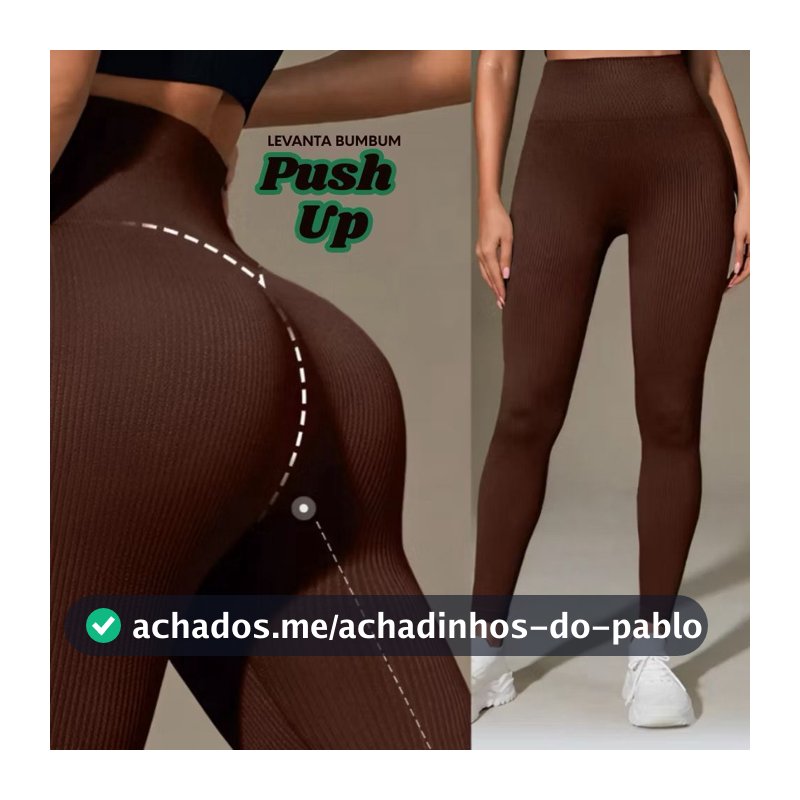 Calça Legging Canelada de Cintura Alta Sem Costura para Academia Feminina, Elástica e Fitness