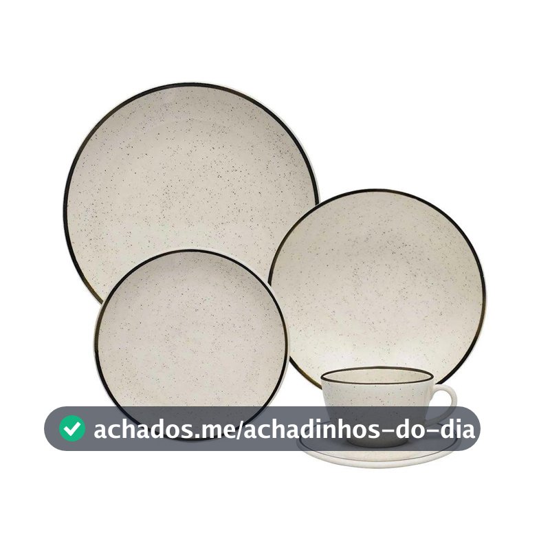 Aparelho de Jantar/Chá Oxford Brisa - Cerâmica, 20 Peças, Bege