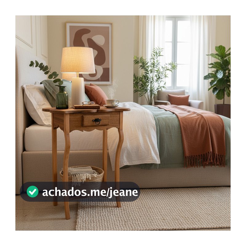 Aparador Mesa Cabeceira De Cama Colonial Madeira 80 X 60 Cm