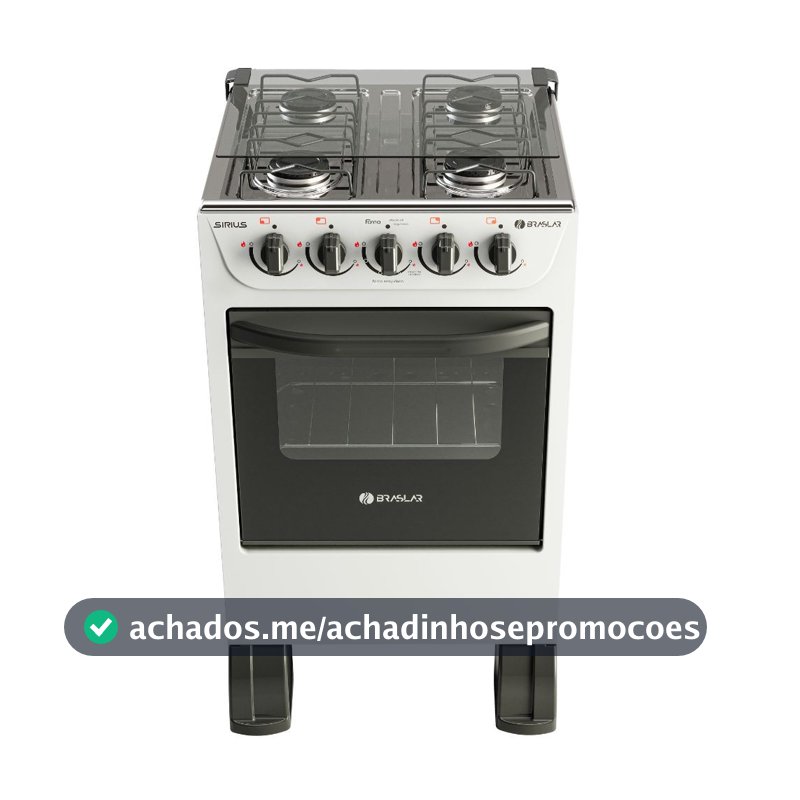 Fogão de Piso Braslar New Sirius 4 Bocas - Sem Acendimento Automático