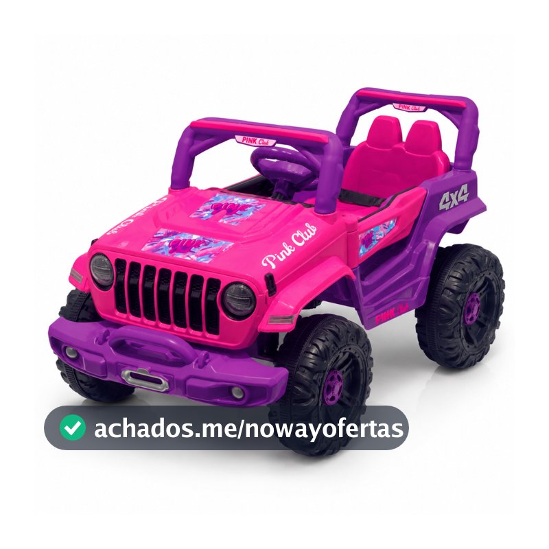 Carro Elétrico Infantil Jipe Pink Club 12V Rosa Com Controle Remoto Original