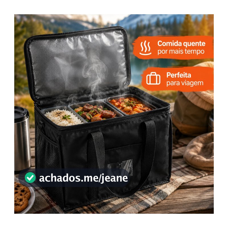 BOLSA TERMICA PORTATIL 40L Lâmina de Alumínio Reforçada CESTA DOBRAVEL COOLER SACO PIQUINIQUE ECOLOGICA CAMPING