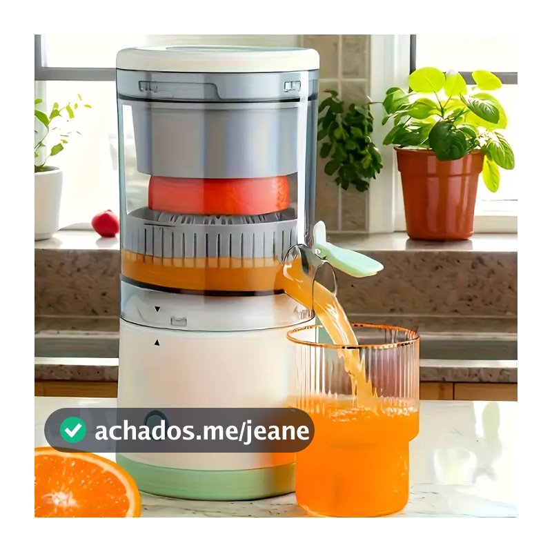 Espremedor Elétrico de Frutas Laranja e Limão para Sucos Recarregável USB