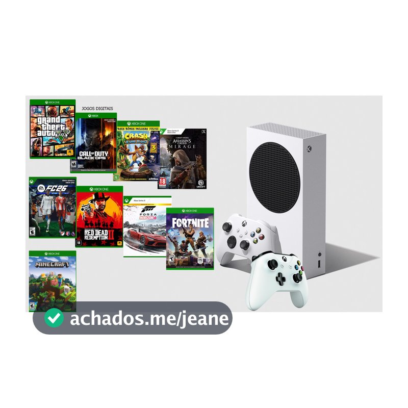 Microsof Xbox Series S 1000gb / 500gb 1 ou 2 Controles + Gta 5 + Call of duty 7 + Ea fc 26 + Forza 6 Muito Mais