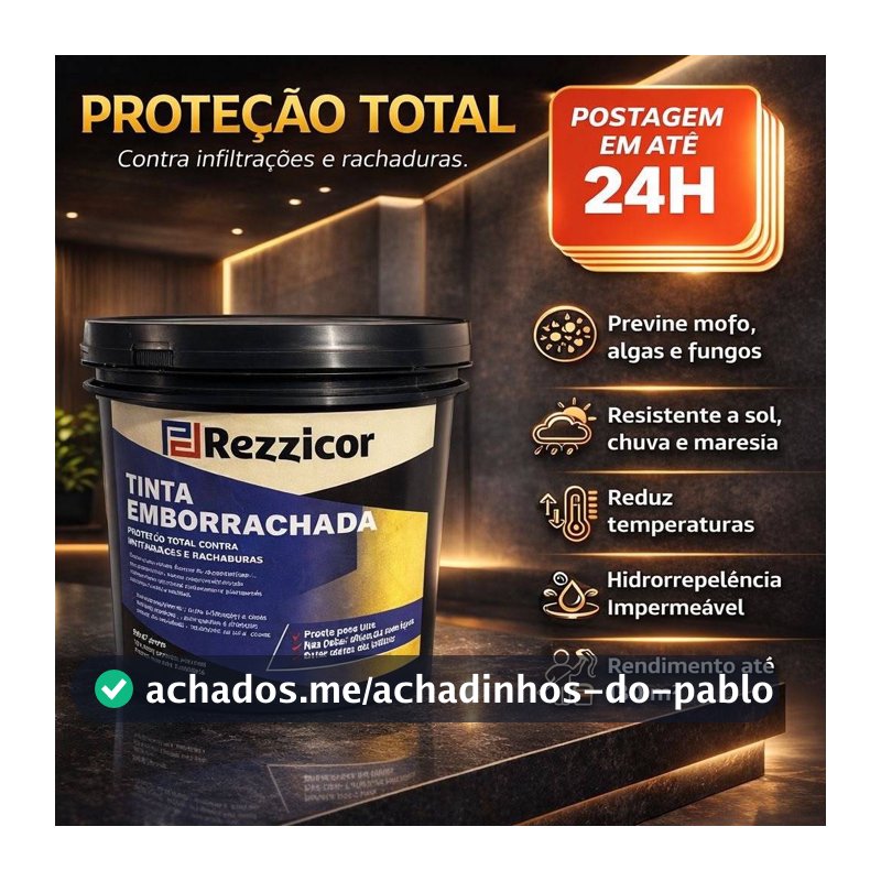 Tinta Borracha 4kg/18kg Líquida Rezzicor - Reboco - Laje - Casa Paredes Super Proteção Impermeável Envio 24H