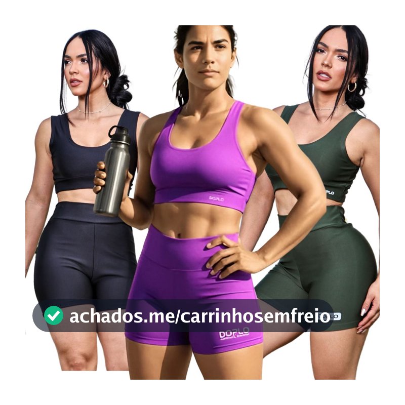 KIT 3 CONJUNTOS FITNESS – TOP E SHORT PARA ACADEMIA ROUPAS DE ACADEMIA FEMININA CONJUNTO DE ACADEMIA