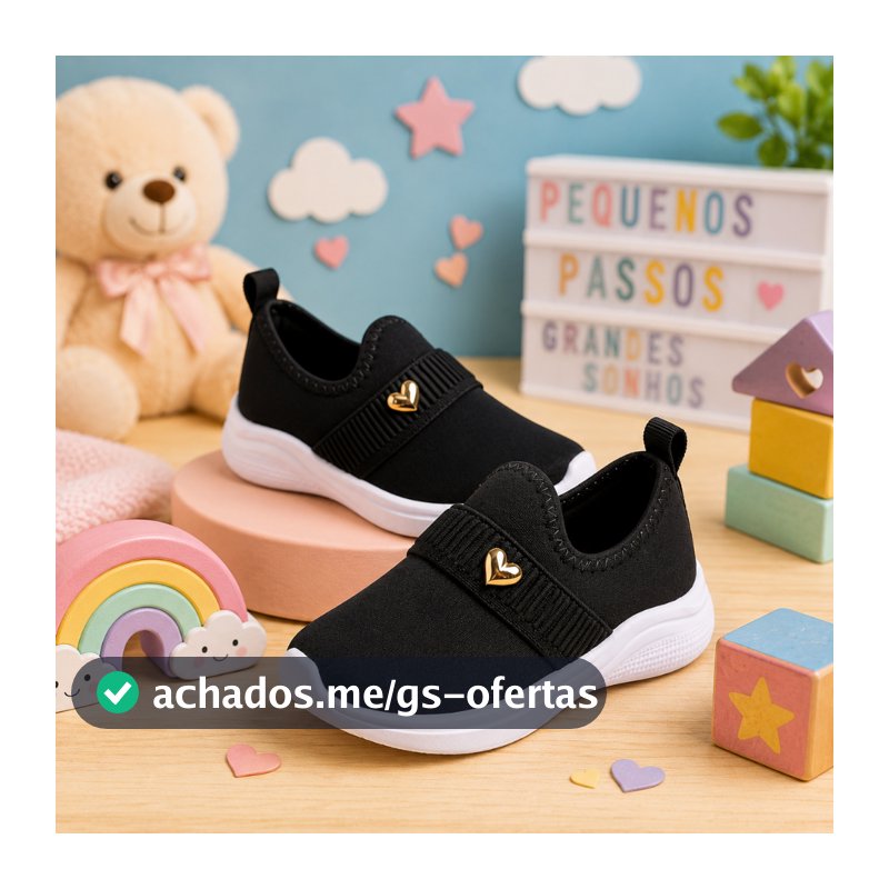 Tênis Feminino Infantil Meninas Calce Fácil Confortável Macio Leve Antiderrapante Dia Dai Promoção