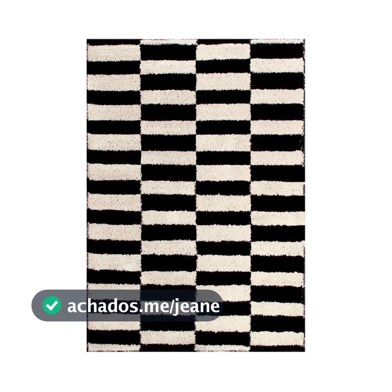 Tapete para sala 1,00 x 1,50 Art Desenho 05 Preto Oasis