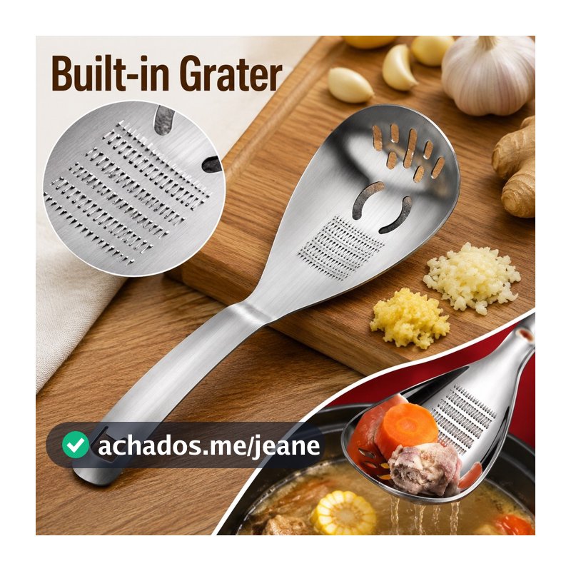 Colher De Grade De Aço Inoxidável Multiuso Prática Uso Diário Item De Presente Essencial