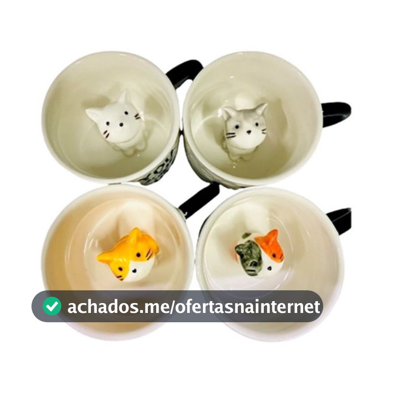 caneca xícara cerâmica 3D com gatinho dentro