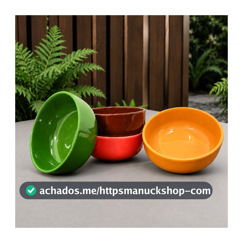 Kit 4 Bowls em Cerâmica 390ml 11 Cores SEGUNDA LINHA | Tigelas para Caldos Sobremesa Sorvete Açaí