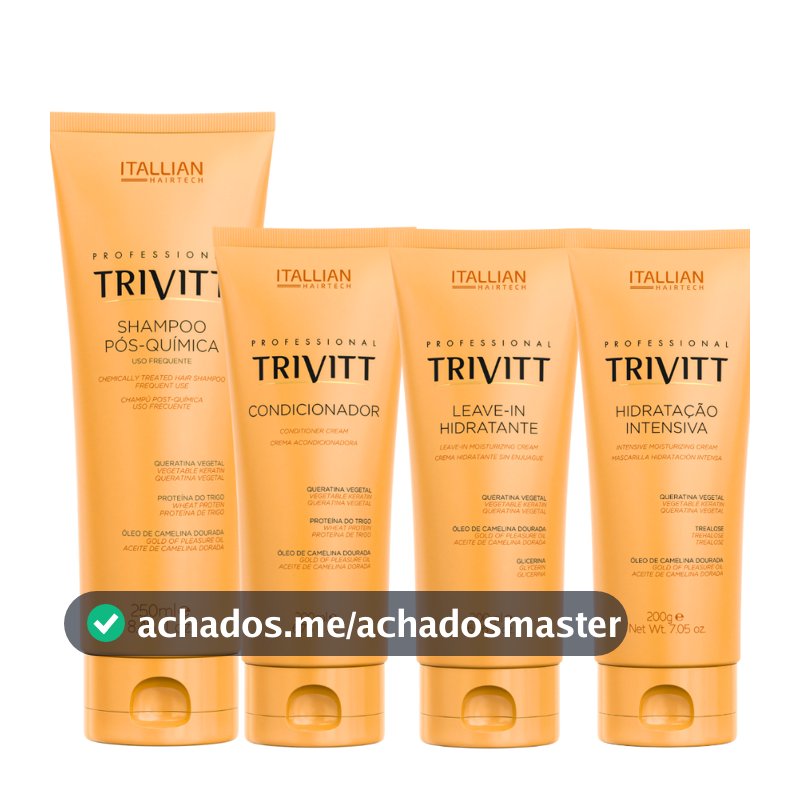 Kit Trivitt Itallian Color Shampoo Leavein Hidratacao Condicionador