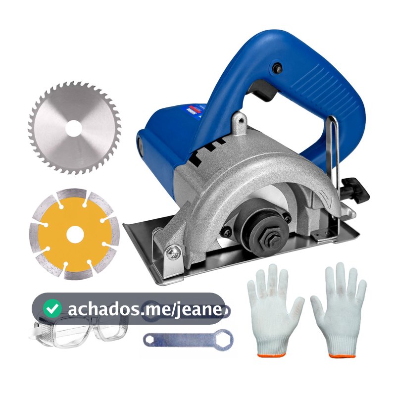 Serra Mármore 1200w Profissional Corta Piso Granito Ceramica Ferro Madeira Concreto Potente Tipo Makita Com Disco 110/22
