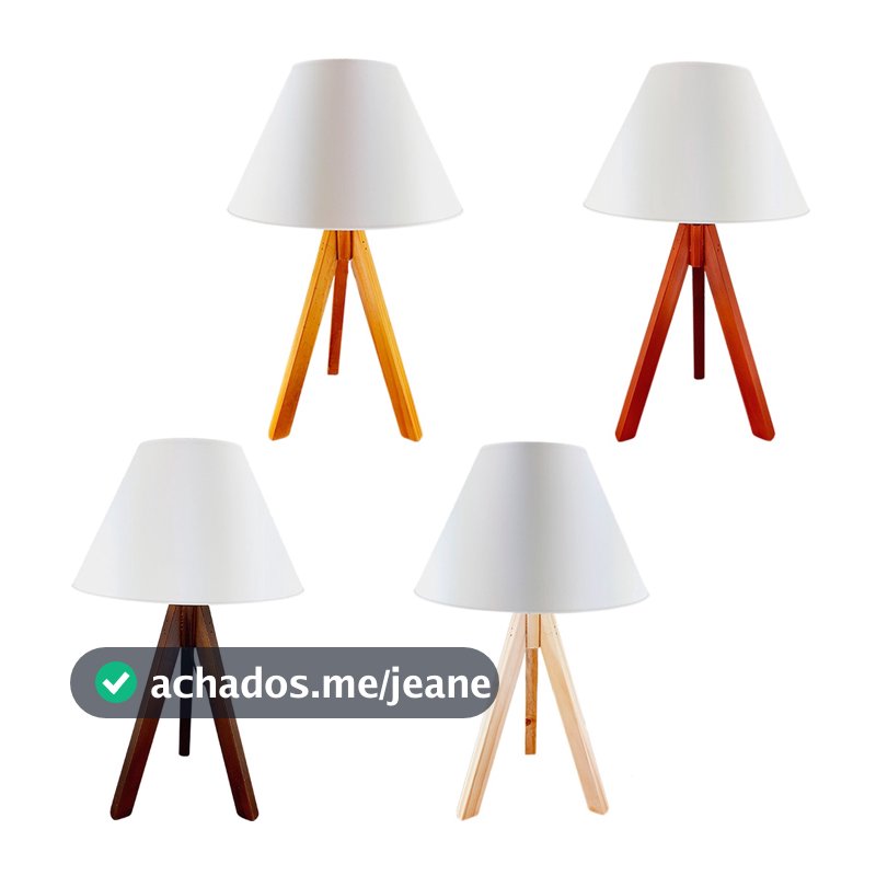 Luminária De Mesa Madeira Iluminação Agradável Quarto Bivolt