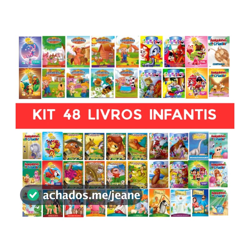 Kit 48 Livros de Historias Infantis - Clássicos - Fabulas - Fazendinha   - Amigos do Criador