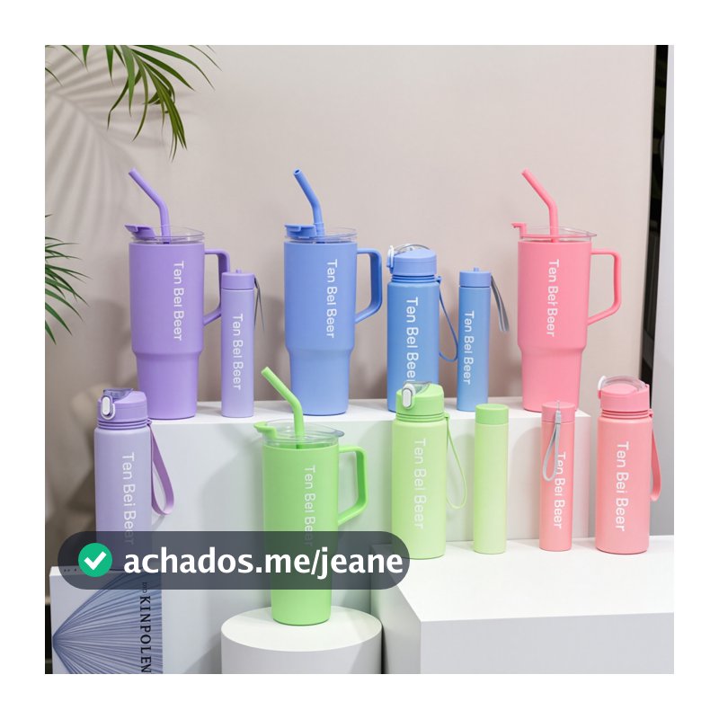 Kit 3 Garrafas Squeeze Motivacionais Garrafa Água Academia Com 1.2L e 800ml e 300ml copo stanley canudo