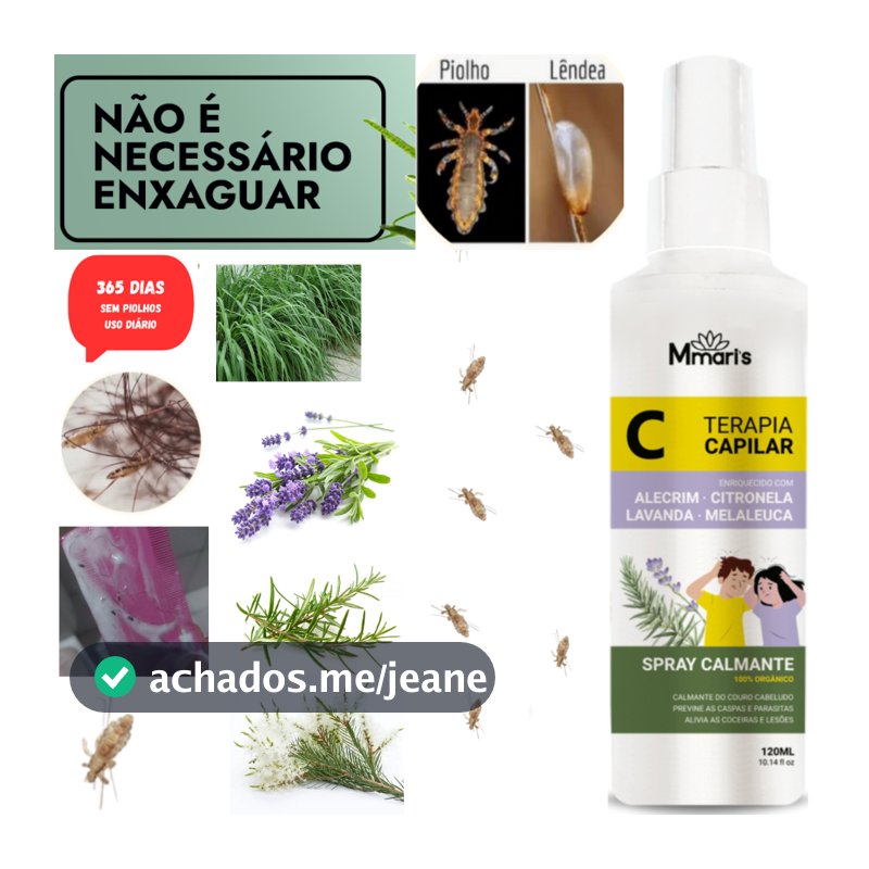 Tratamento Para Piolhos e Lêndeas Combate Lendia Elimina Coceira Sem Enxague Mata Piolho Creme de Pentear M Mari's 120ml