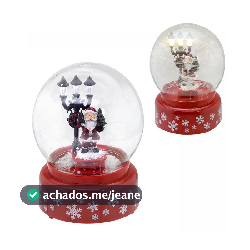 Cenário Enfeite Vila Natalina Papai Noel Globo Neve Luz Som Movimento Decoração Natal Casa Sala Escritório Presente