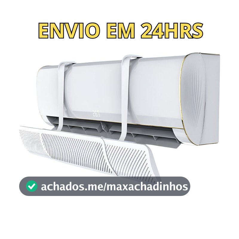 Defletor de Ar Condicionado Split Universal Ajustável Regulagem de Ângulo 180° Instalação Sem Furos