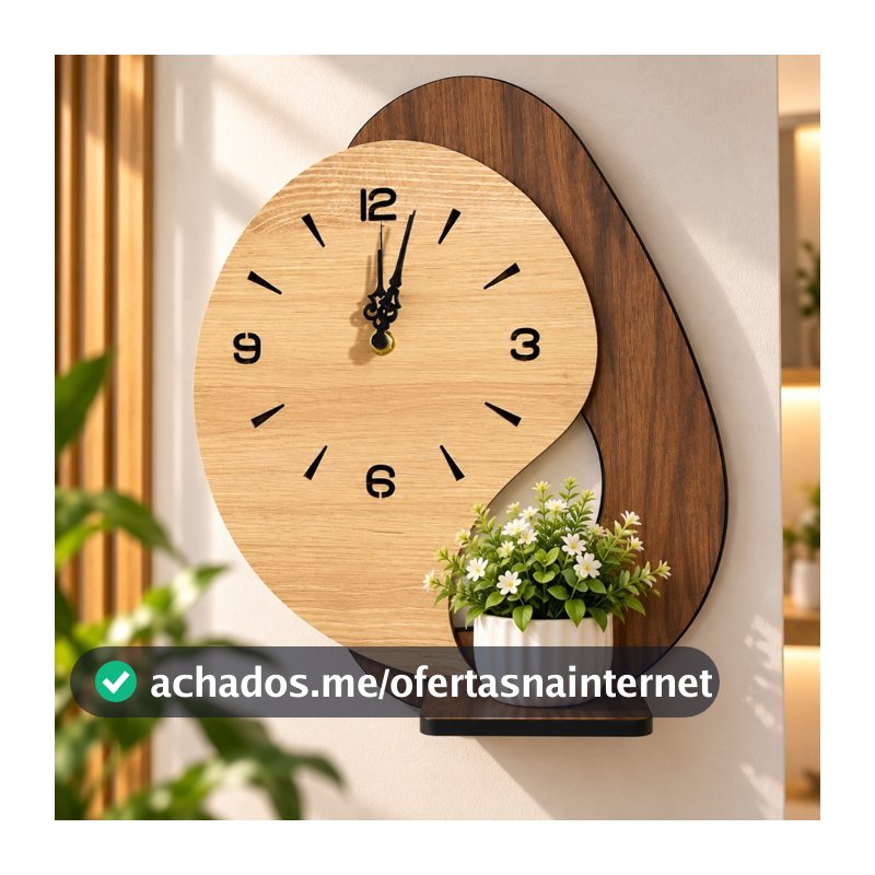 Relógio de Parede Decorativo Com Prateleira Moderno Luxo Sala Quarto Escritório Decoração Últimas Unidades