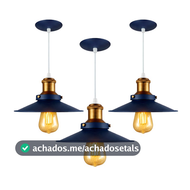 Pendente Kit 3 Nordic 22cm Luz LED Cozinha Mesa Moderna Luxo