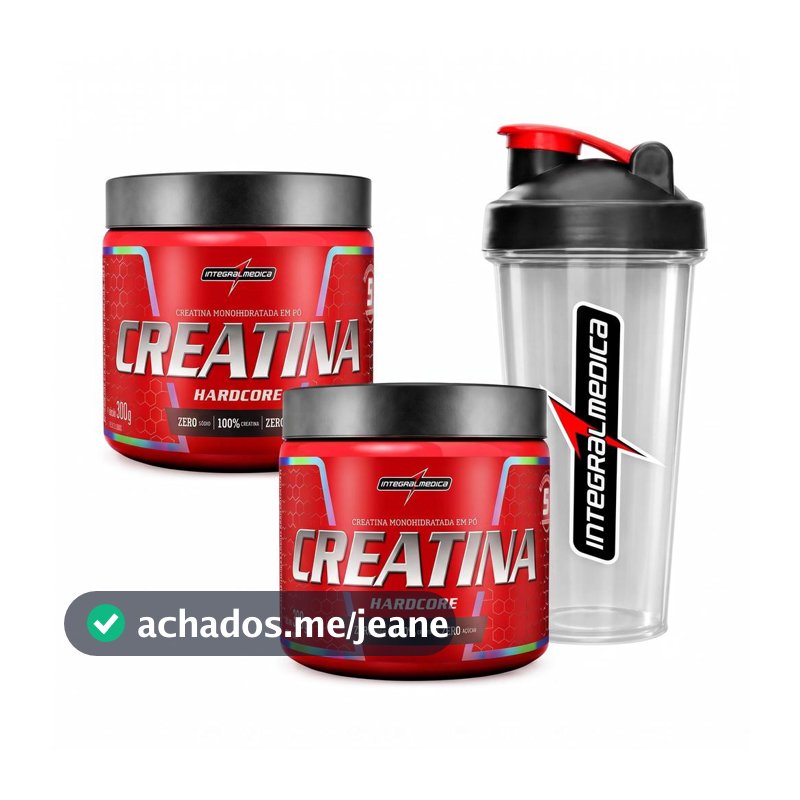 Kit 2 Creatina Integralmedica 300g + Coqueteleira 600ml