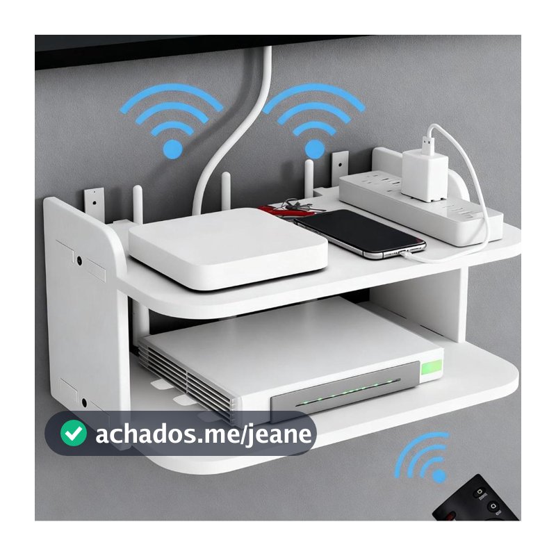 【MDF Durável】Prateleira para Roteador – Suporte Invisível na Parede, Acomoda TV/Modem/Video Game!