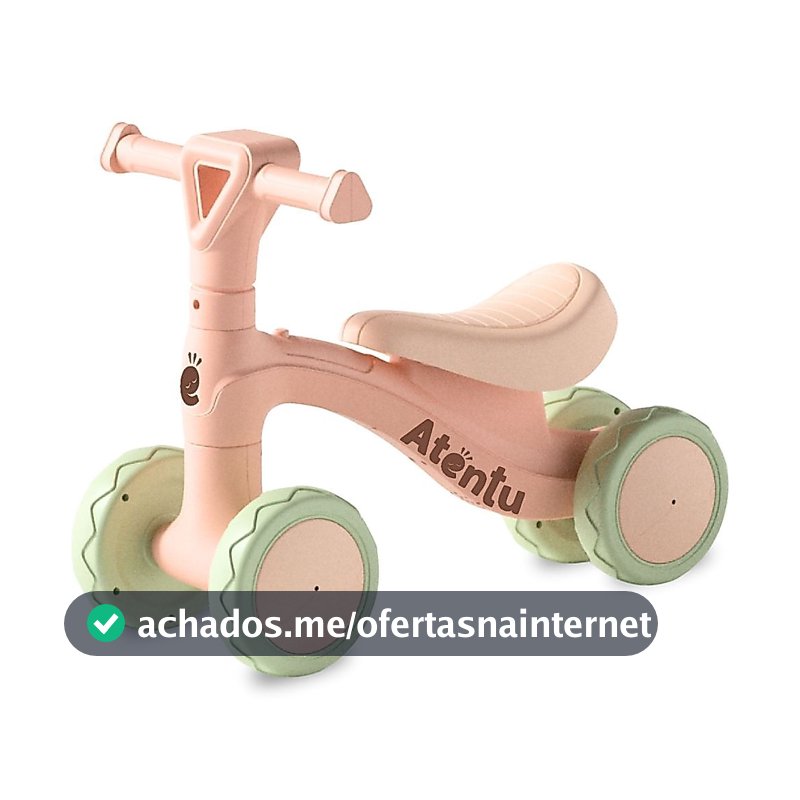 Bicicleta de Equilíbrio Infantil Sem Pedal Andador 4 Rodas Bebê Criança