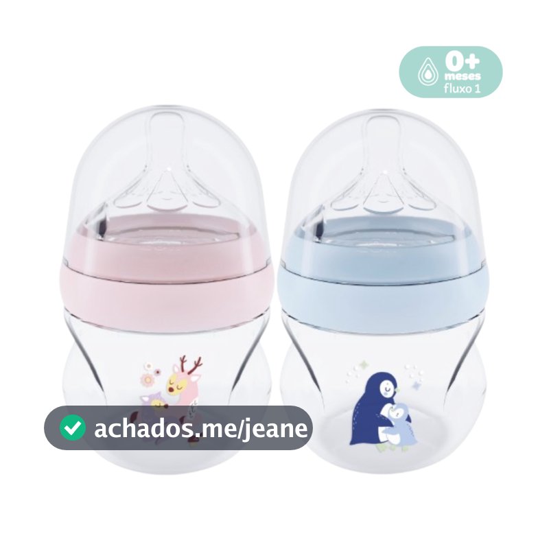 Mamadeira Pétala Lolly com Válvula de Respiro Fluxo 1 +0m Bico Silicone Reto 130 mL Recém-Nascido Tampa Antivazamento