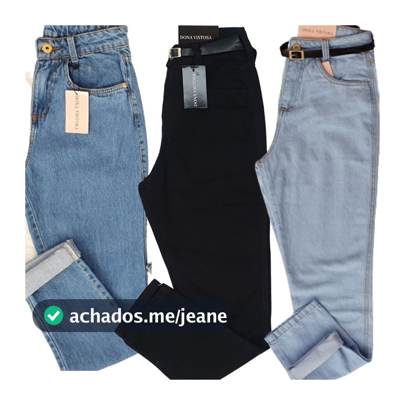 Mom Jeans Calça Cintura Super Alta Feminina Manchada Clara Escura
