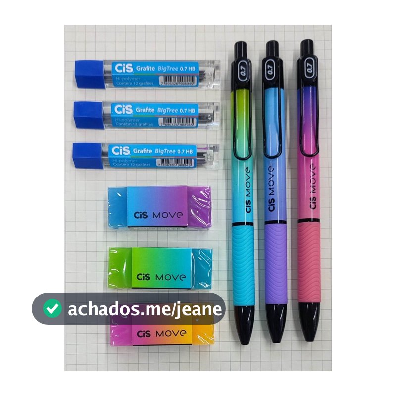 Kit Lapiseira MOVE 0.7mm + Borracha + Grafite 0.7
