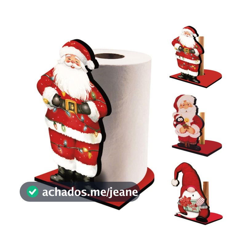 Natal - Porta Papel Toalha - 4 Modelos ( Papai Noel / Pinguim Noel / Gnomo / Rena )