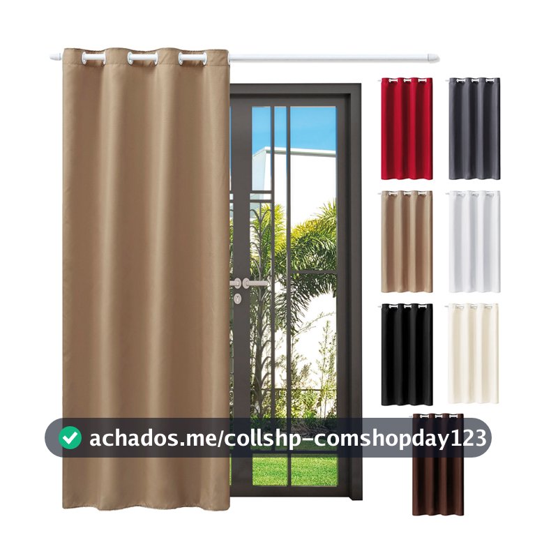 Cortina Jasmim Porta Balcão Para Sala Ou Quarto Folha Unica 1,40 X  2,50m