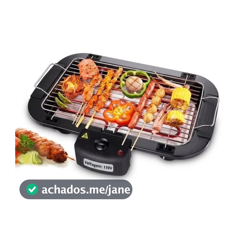Churrasqueira Elétrica Interior Exterior Sem fumaça Grelhador Portátil Cozinha 110v