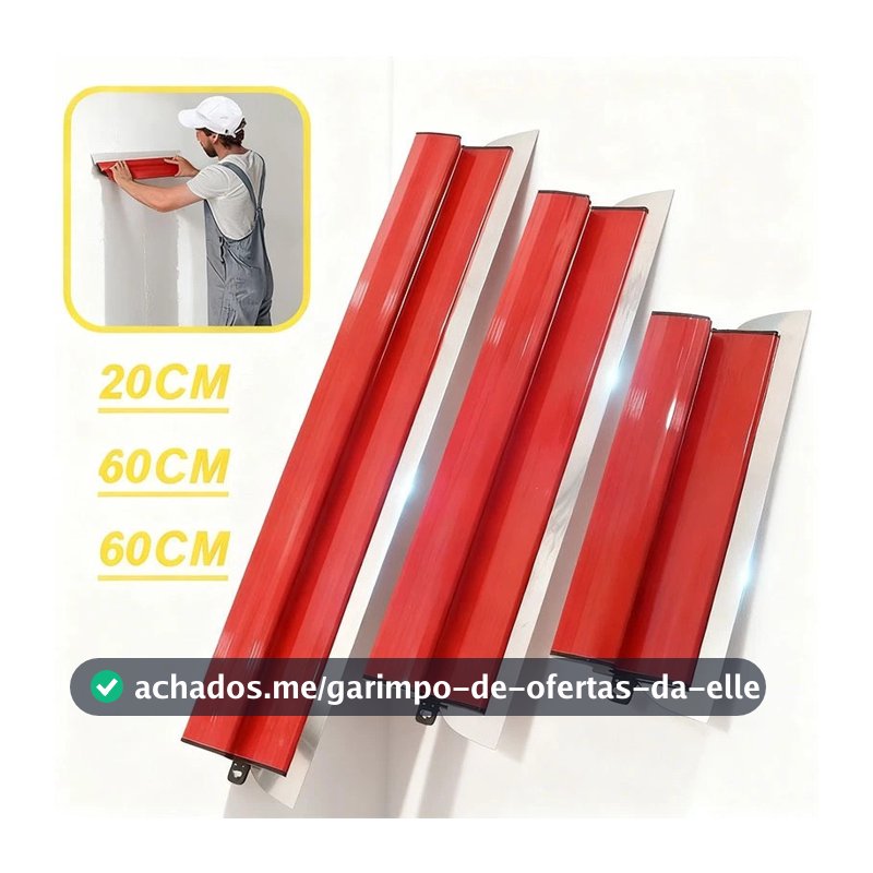 40cm/60cm Desempenadeira Berox Compel Aço Inox com Lâmina Flexível e Lisa para Massa Corrida, Troca de Lâmina