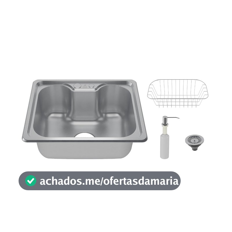 Cuba 50x40 Pia Cozinha Aço Inox 304 Com Acessórios Gourmet Premium Tubrax