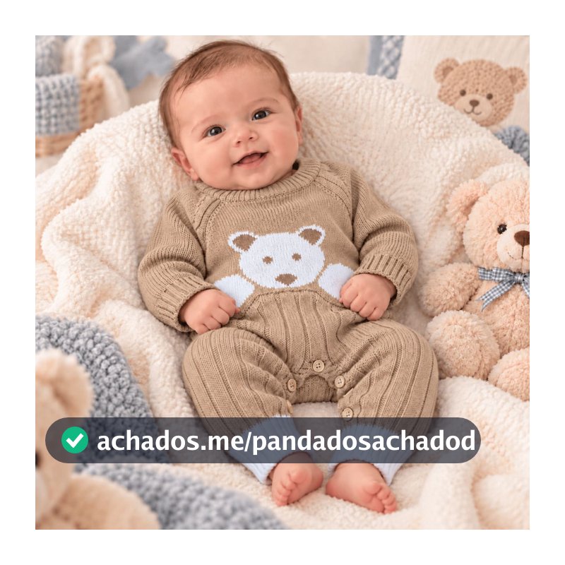Macacão para bebê tricô estiloso raglan Bili