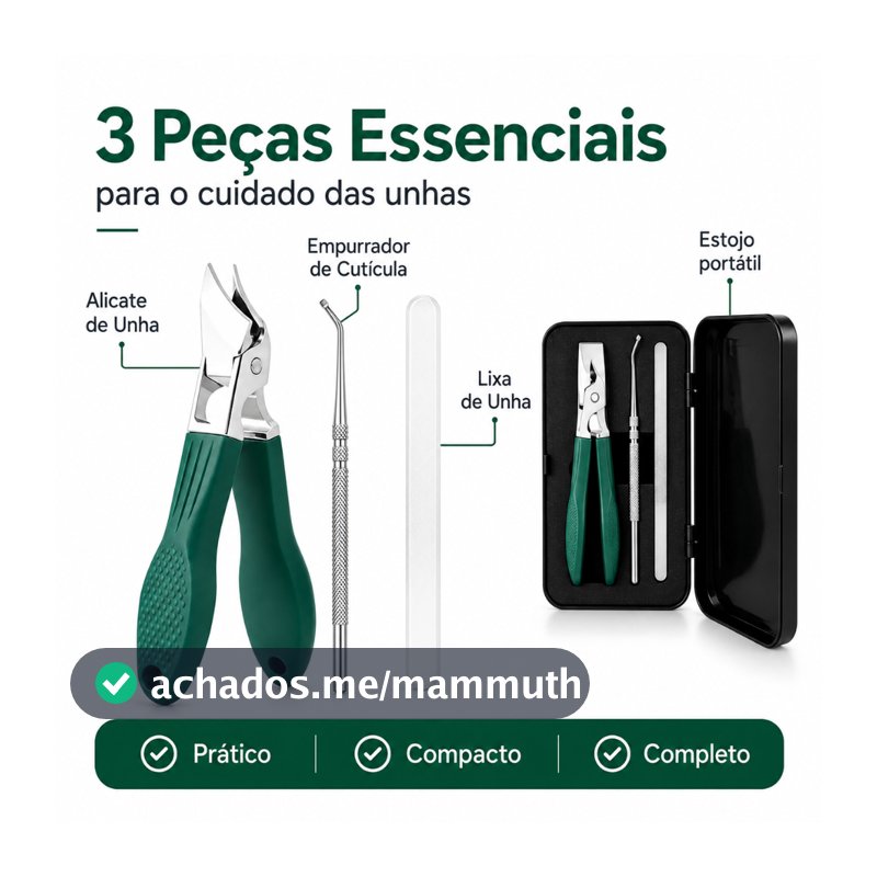 Alicate Profissional para Unhas Grossas e Encravadas Kit com Estojo