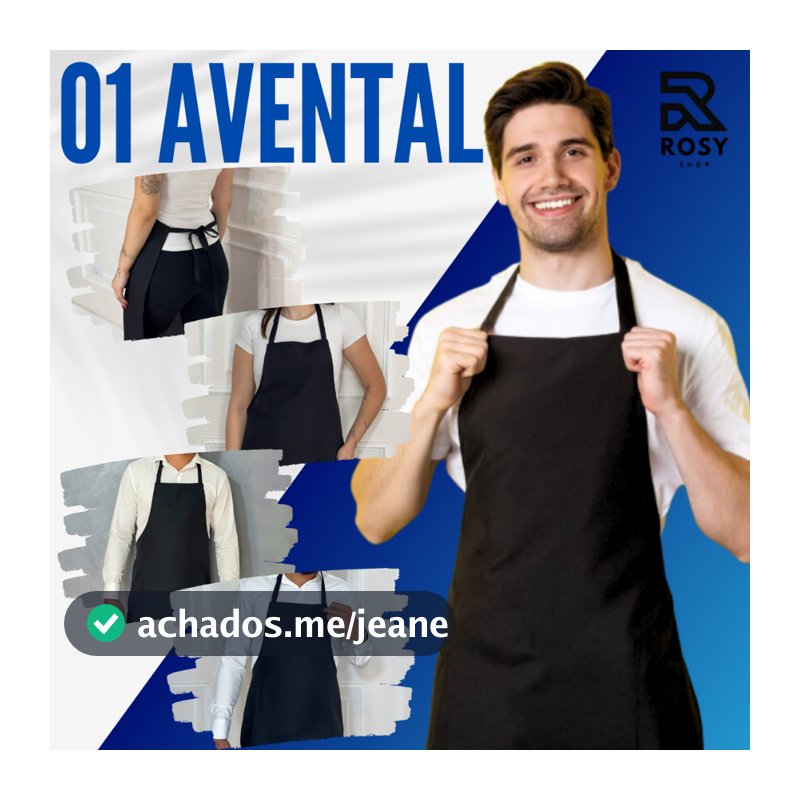 Avental Liso Sem Bolso Reforçado Cozinha Churrasqueiro Restaurante Oxford Buffet Uniforme Cozinha