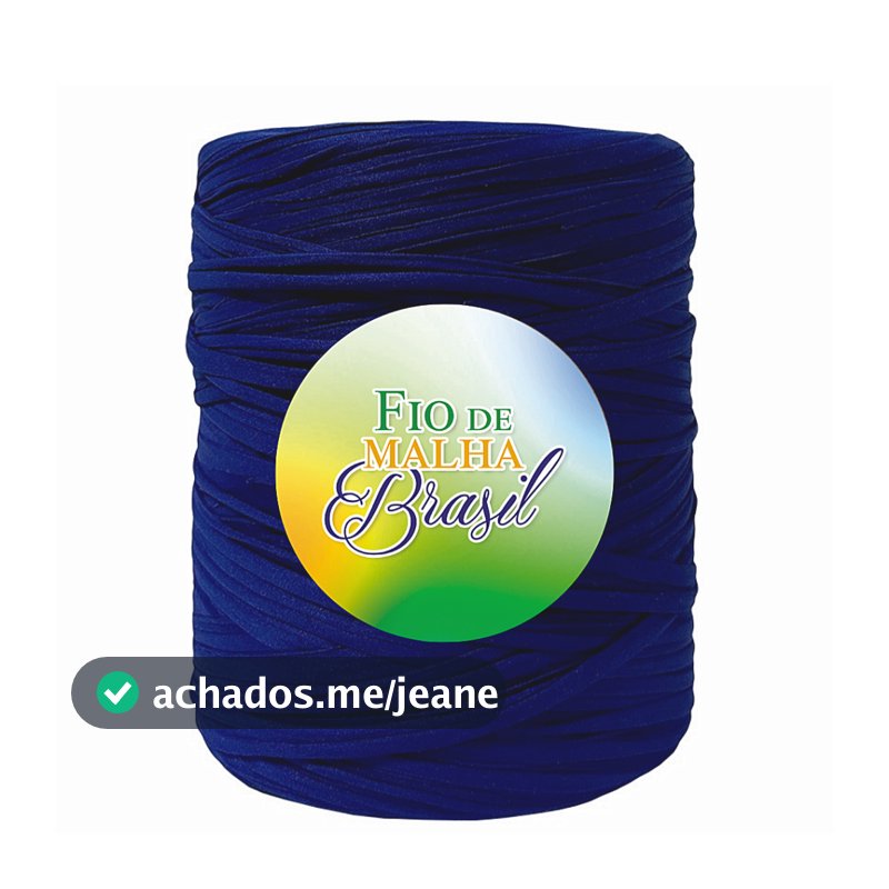 Fio de Malha Brasil - Rolo 1Kg Azul Marinho - Crochê Residual Selecionado Bolsa Tapete Promoção 1 Kilo Lycra Elastano