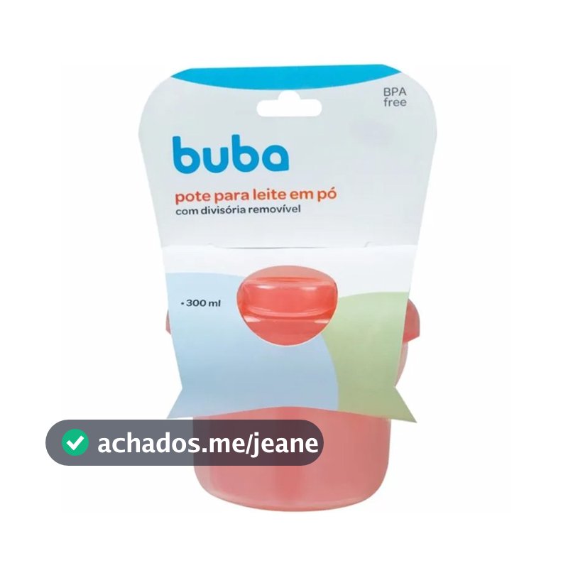 Porta Leite Em Pó Com Divisórias Removíveis 300ml Rosa Pote Dosador Medidor De Fórmula Buba